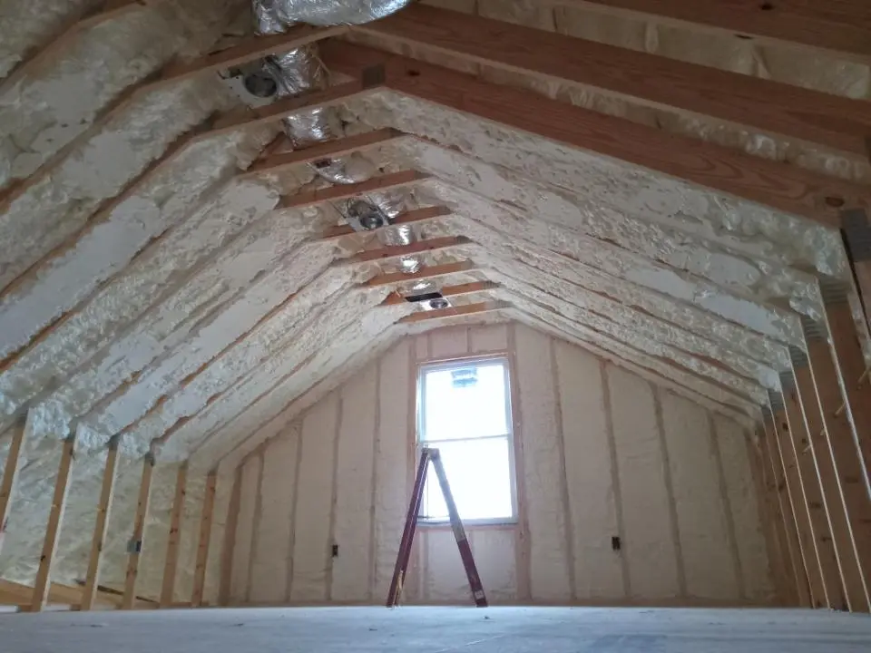 Spray foam roofing application for Crawl Space Insulation project in Bethel Park